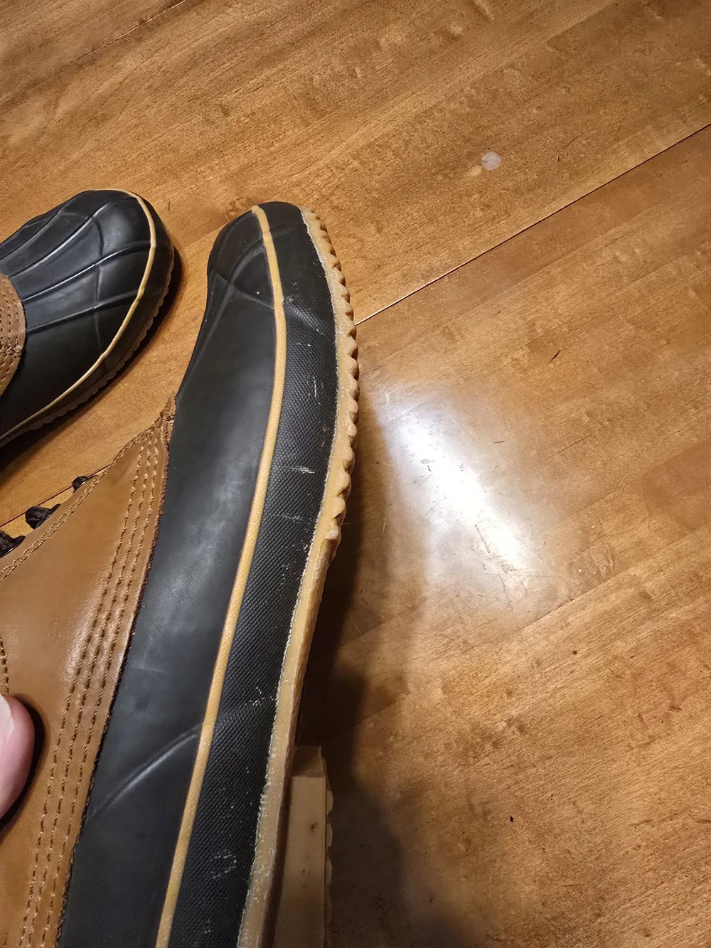 Mens Waterproof Duck-Style Lace-Up Boots in Brown and Black